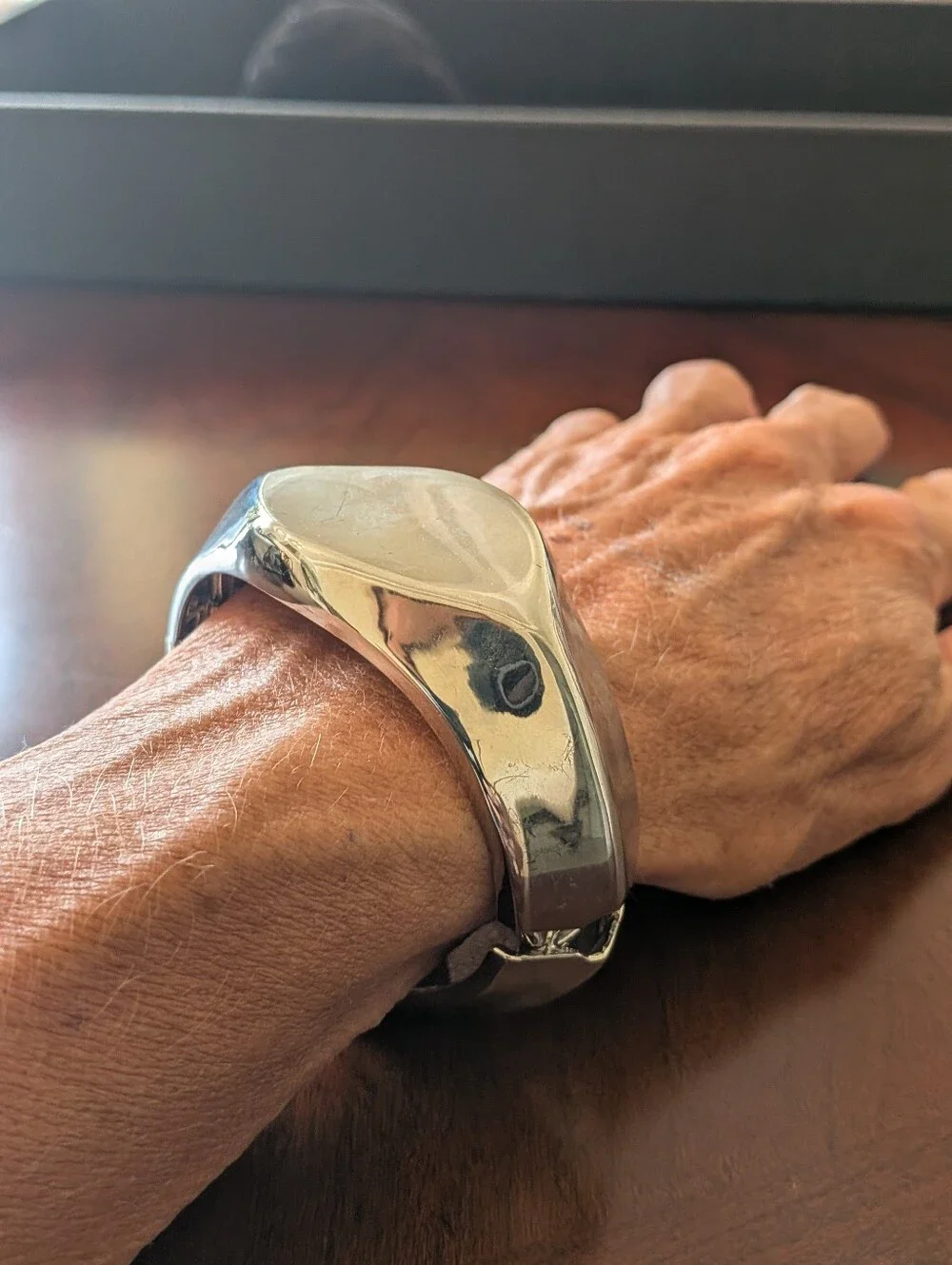 Silver Chunky Modern Style Bracelet